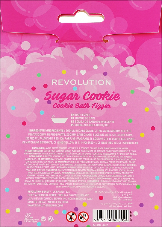 Бомбочка для ванної "Цукрове печиво" - I Heart Revolution Sugar Cookie Cookie Bath Fizzer — фото N2