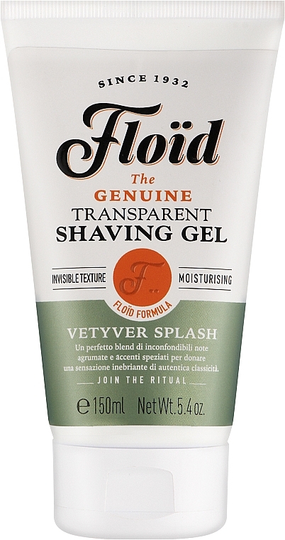 Прозорий гель для гоління - Floid Vetyver Splash Shaving Gel — фото N1