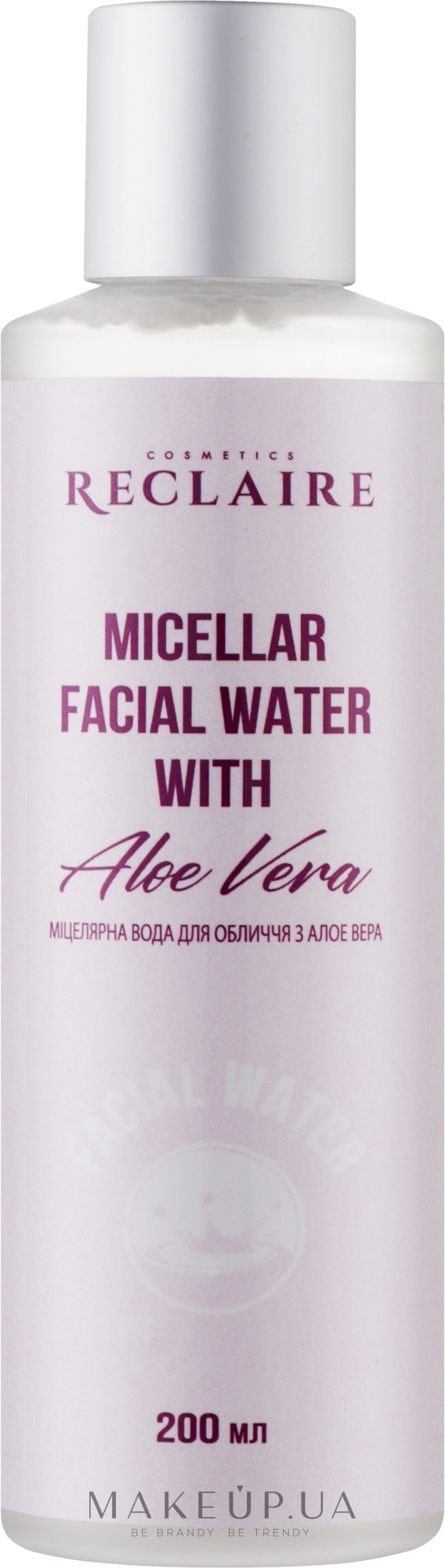Міцелярна вода для обличчя з алое вера - Reclaire Micellar Facial Water With Aloe Vera — фото 200ml