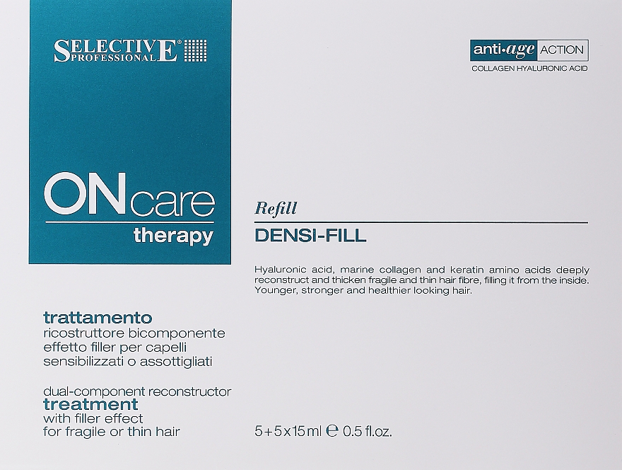Профессиональный филлер двухкомпонентный для волос - Selective Professional Densi-Fill Treatment