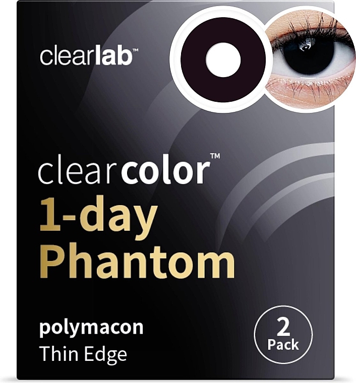 Однодневные цветные контактные линзы "Black Out", 2 шт. - Clearlab ClearColor 1-Day Phantom — фото N1