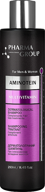 Шампунь при інтенсивному випаданні волосся - Pharma Group Laboratories Aminotein + Multivitamin Shampoo — фото N1