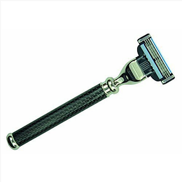 Станок для бритья - Golddachs Metal Chrome Handle Carbon Optic Razor — фото N1