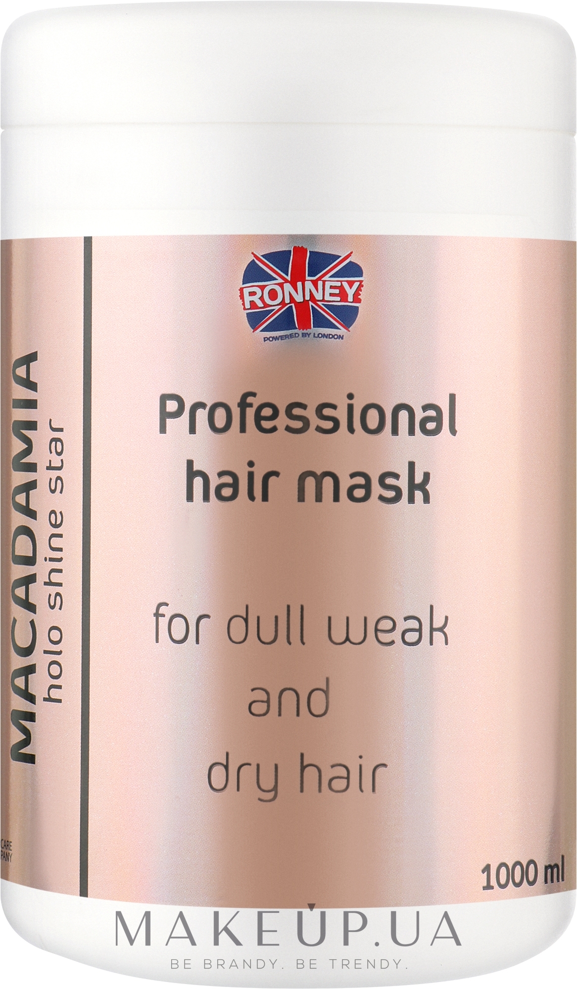 Маска для волосся з олією макадамії - Ronney Professional Holo Shine Star Macadamia Mask — фото 1000ml