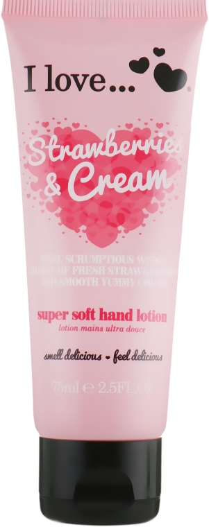 Пом'якшувальний лосьйон для рук - I Love... Strawberries & Cream Super Soft Hand Lotion — фото N1