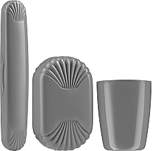 Набір туристичний, сірий - Sanel Comfort II (cup1/pcs + toothbr/case/1pcs + soap/case/1pcs) — фото N1