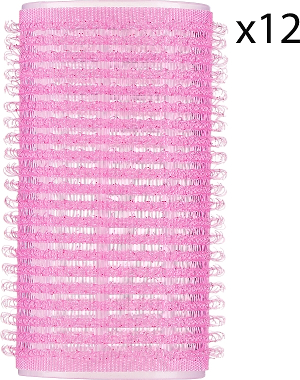 Бигуди-липучки мягкие, d32 мм, розовые, 12 шт - Xhair — фото N1