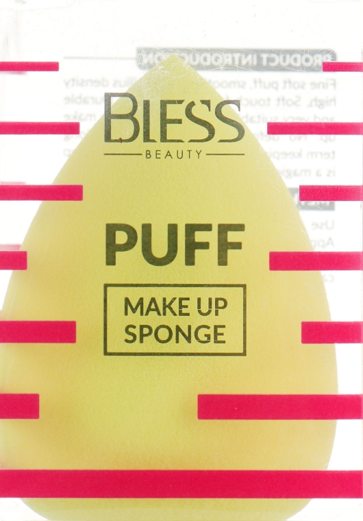 Спонж-капля, желтый - Bless Beauty PUFF Make Up Sponge — фото N2