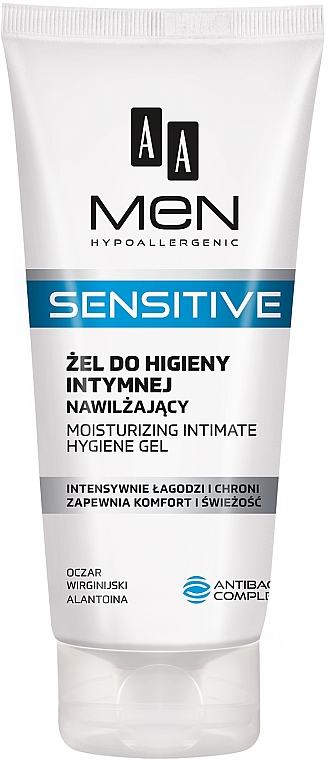 Увлажняющий гель для интимной гигиены - AA Men Sensitive Moisturizing Gel For Intimate Hygiene