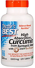 Куркумин с высокой степенью всасывания с C3 Complex и BioPerine, 1000 мг, таблетки - Doctor's Best — фото N1