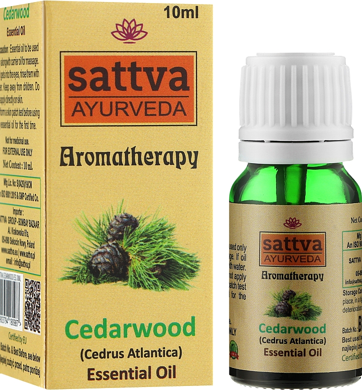 Эфирное масло "Кедр" - Sattva Ayurveda Cedarwood Essential Oil — фото N2