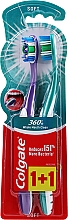 Зубные щетки "Суперчистота", мягкие, фиолетовая и зеленая - Colgate 360 Whole Mouth Clean Soft — фото N1
