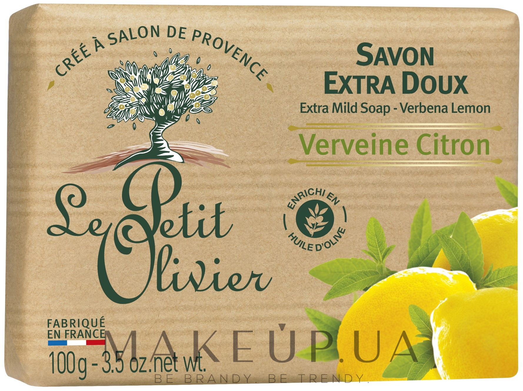 Мило екстраніжне, з екстрактом вербени і лимона - Le Petit Olivier - extra mild soap - Verbena and Lemon — фото 100g