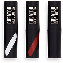 Набір стіків для макіяжу - Makeup Revolution Creator Fast Base Paint Stick Set White, Red & Black — фото N3