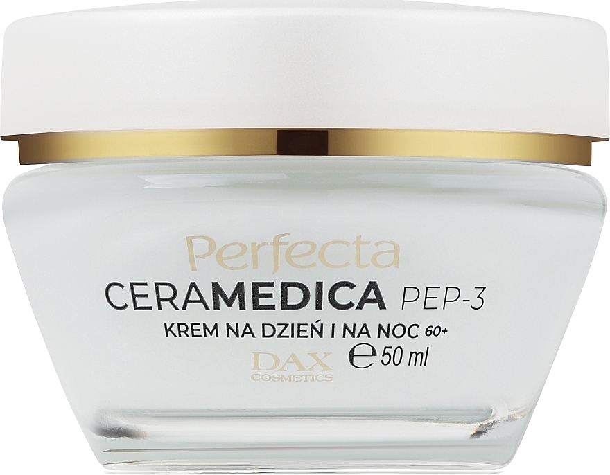 Ліфтинг-крем проти зморщок на день і ніч 60+ - Perfecta Ceramedica Pep-3 Lifting Anti-Aging Face Cream 60+ — фото N2