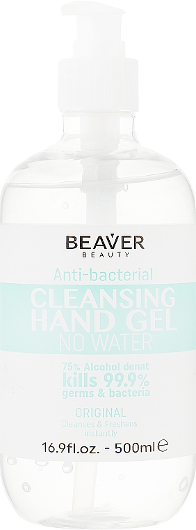 Антисептик для рук с растительными экстрактами, с дозатором - Beaver Professional Original Cleansing Hand Gel No Water Anti-Bacterial
