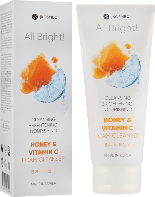 Пенка для умывания с мёдом и витамином С - Jkosmec All Bright Honey and Vitamin C Foam Cleanser — фото N1