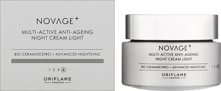 Легкий мультиактивний нічний крем для обличчя - Oriflame Novage+ Multi-Active Anti-Ageing Night Cream Light — фото N2