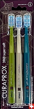 Парфумерія, косметика Набір зубних щіток "Super Soft", зелена, сіра та синя - Curaprox