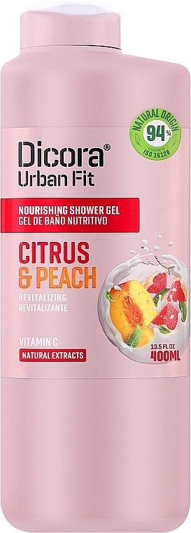 Гель для душа с витамином C "Лимон и персик" - Dicora Urban Fit Shower Gel Vitamin C Citrus & Peach