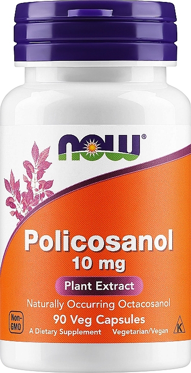 Харчова добавка "Полікозанол", 90 капсул, 10 мг - Now Foods — фото N1