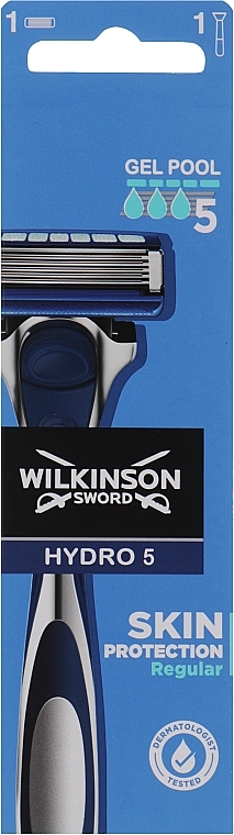Бритва з 1 змінною касетою - Wilkinson Sword Hydro 5 Skin Protection Regular — фото N1