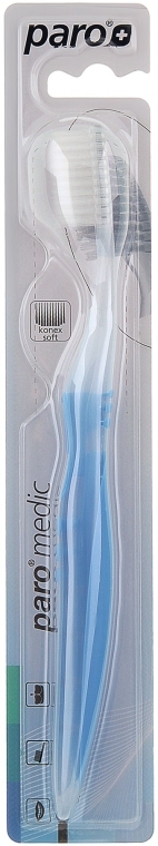 Зубная щетка с коническими щетинками, голубая - Paro Swiss Toothbrush Medic — фото N1