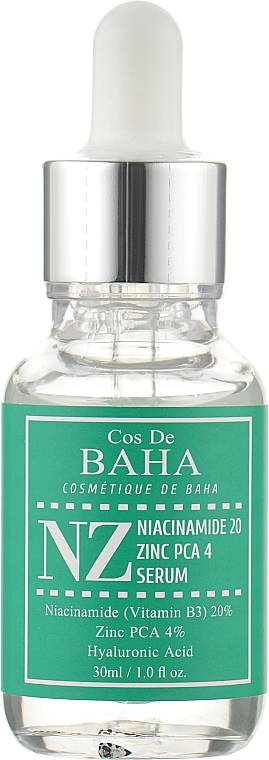 УЦІНКА Сироватка для обличчя з ніацинамідом і цинком - Cos De BAHA Niacinamide 20% + Zinc 4% Serum * — фото N1