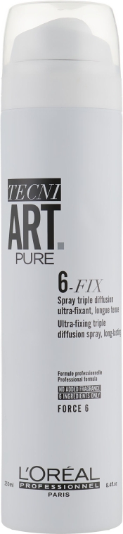 Спрей для ультрасильной фиксации - L'Oreal Professionnel Tecni.Art Pure 6-Fix Spray — фото N1