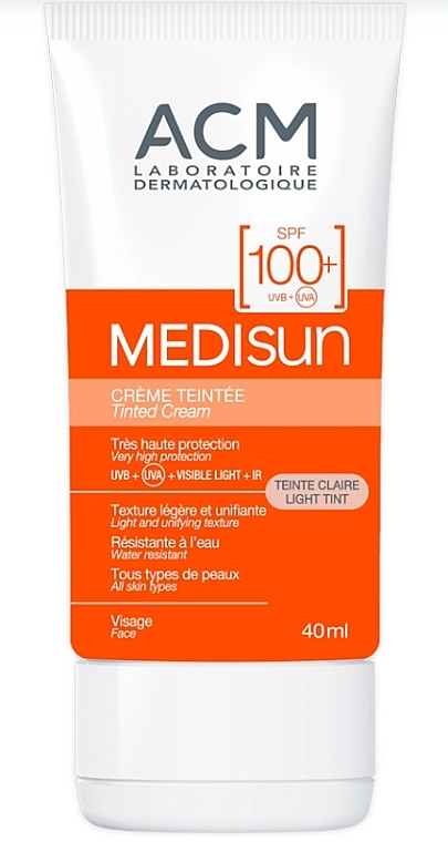 Крем тональний сонцезахисний з SPF 100+ для обличчя - ACM Laboratoires Medisun Tinted Cream Light Tint SPF100 — фото N1