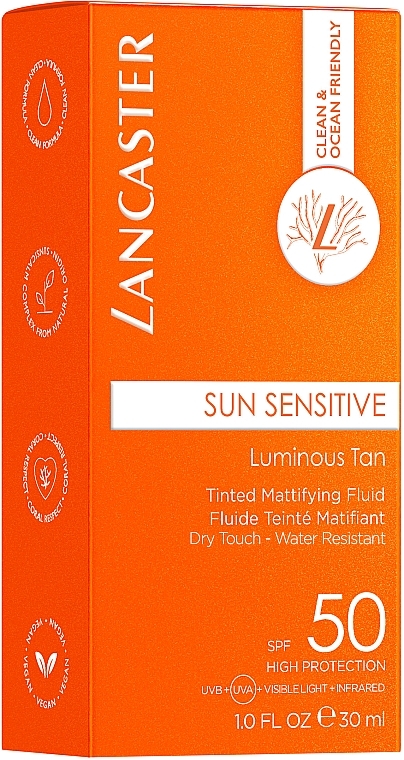 Відтінковий матувальний флюїд для обличчя - Lancaster Sun Sensitive Tinted Mattifying Fluid SPF50 — фото N3