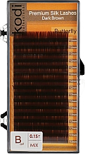 Духи, Парфюмерия, косметика Накладные ресницы темно-коричневые Butterfly B 0.15 (16 рядов: 12/13) - Kodi Professional