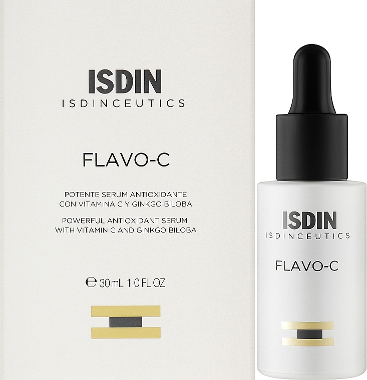 Антиоксидантная сыворотка для лица против фотостарения - Isdin Isdinceutics Flavo-C Potente Serum Antioxidante — фото N2