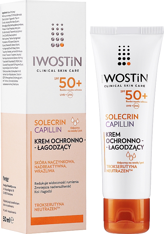 Солнцезащитный крем SPF 50 - Iwostin Solecrin Capillin Cream SPF 50 — фото N2