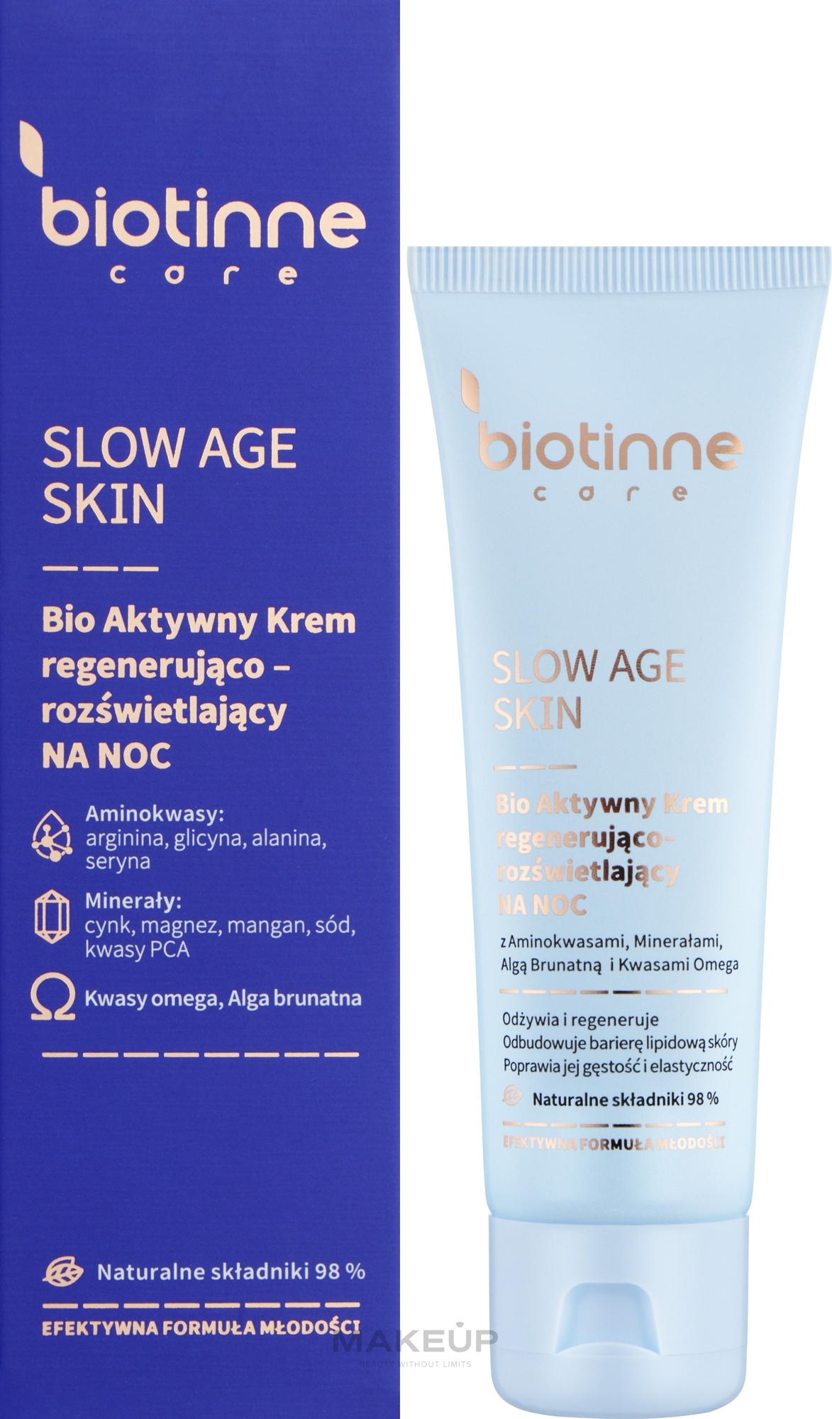 Біоактивний нічний крем, що регенерує і освітлює - Biotinne Care Slow Age Skin — фото 50ml