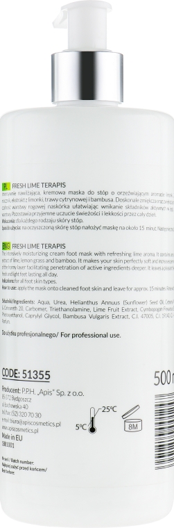 Маска для ног с мочевиной - APIS Professional Fresh Lime Terapis Lime Foot Mask With Urea — фото N2