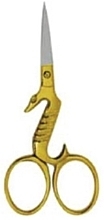 Ножницы маникюрные - Accuram Instruments Half Gold Fancy Cock Scissor Str 9cm — фото N1