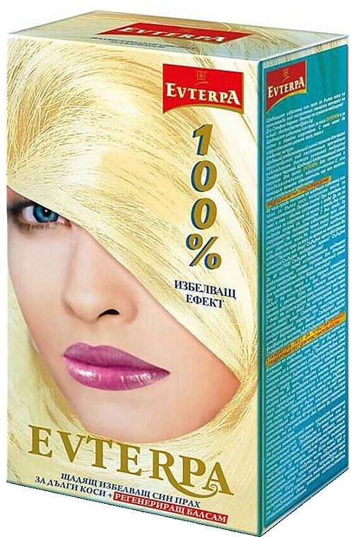 Освітлювальний набір для довгого волосся - Evterpa Long Hair Soft Blue Bleaching Powder (powder/24g + oxidant/80ml) — фото N1