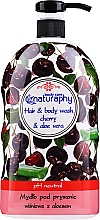 Шампунь-гель для душу "Вишня і алое вера" - Bluxcosmetics Naturaphy Hair & Body Wash — фото N3