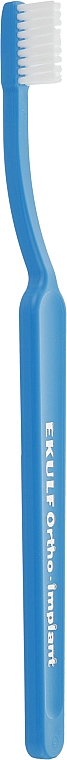 Зубная щетка для ортодонтических конструкций (целофановая упаковка), синяя - Ekulf Ortho Implant — фото N1