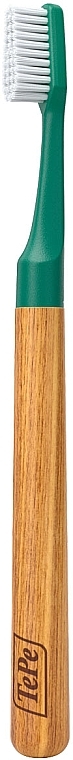 Зубная экощетка с деревянной ручкой и тремя насадками, зеленая - TePe Choice Soft Toothbrush — фото N2