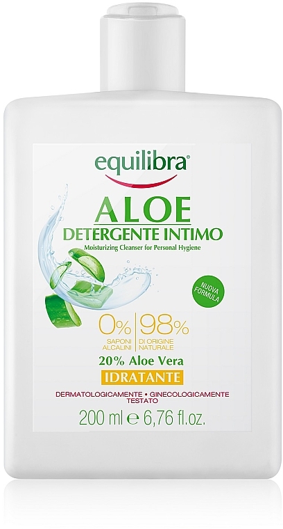 Увлажняющий гель для интимной гигиены - Equilibra Aloe Moisturizing Cleanser For Personal Hygiene — фото N2