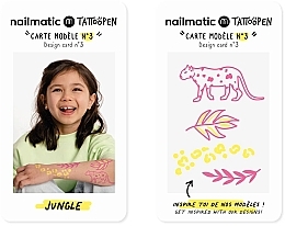 Набір для тимчасових тату - Nailmatic Tattoopen Duo Set Jungle (pen/2x2.5g + kards/4pcs) — фото N2