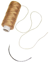 Нитка для виготовлення тресів, бежева - Balmain Paris Hair Couture SBW Thread 1 Weaving Needle Beige — фото N1