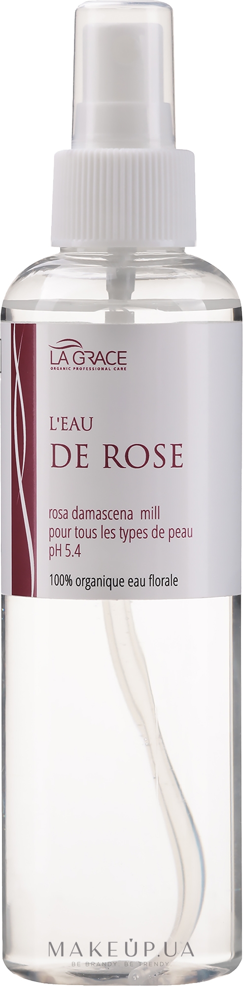 Органічна квіткова вода троянди - La Grace L'eau De Rose — фото 200ml