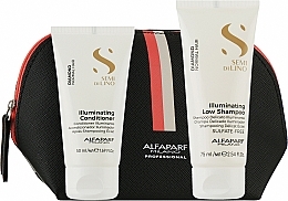 Парфумерія, косметика Набір - Alfaparf Diamond Normal Hair Illuminating Travel Set (shm/75ml + mask/50ml + bag/1pc)