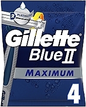 Духи, Парфюмерия, косметика Набор одноразовых станков для бритья, 4шт - Gillette Blue II Maximum