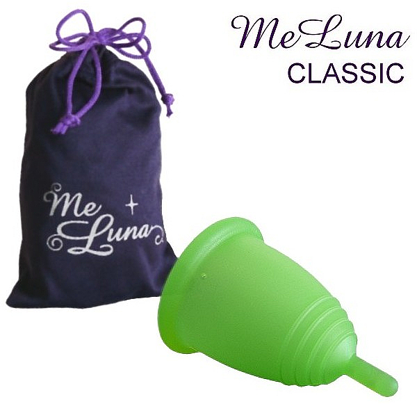 Менструальна чаша з ніжкою, розмір L, зелена - MeLuna Classic Menstrual Cup — фото N1