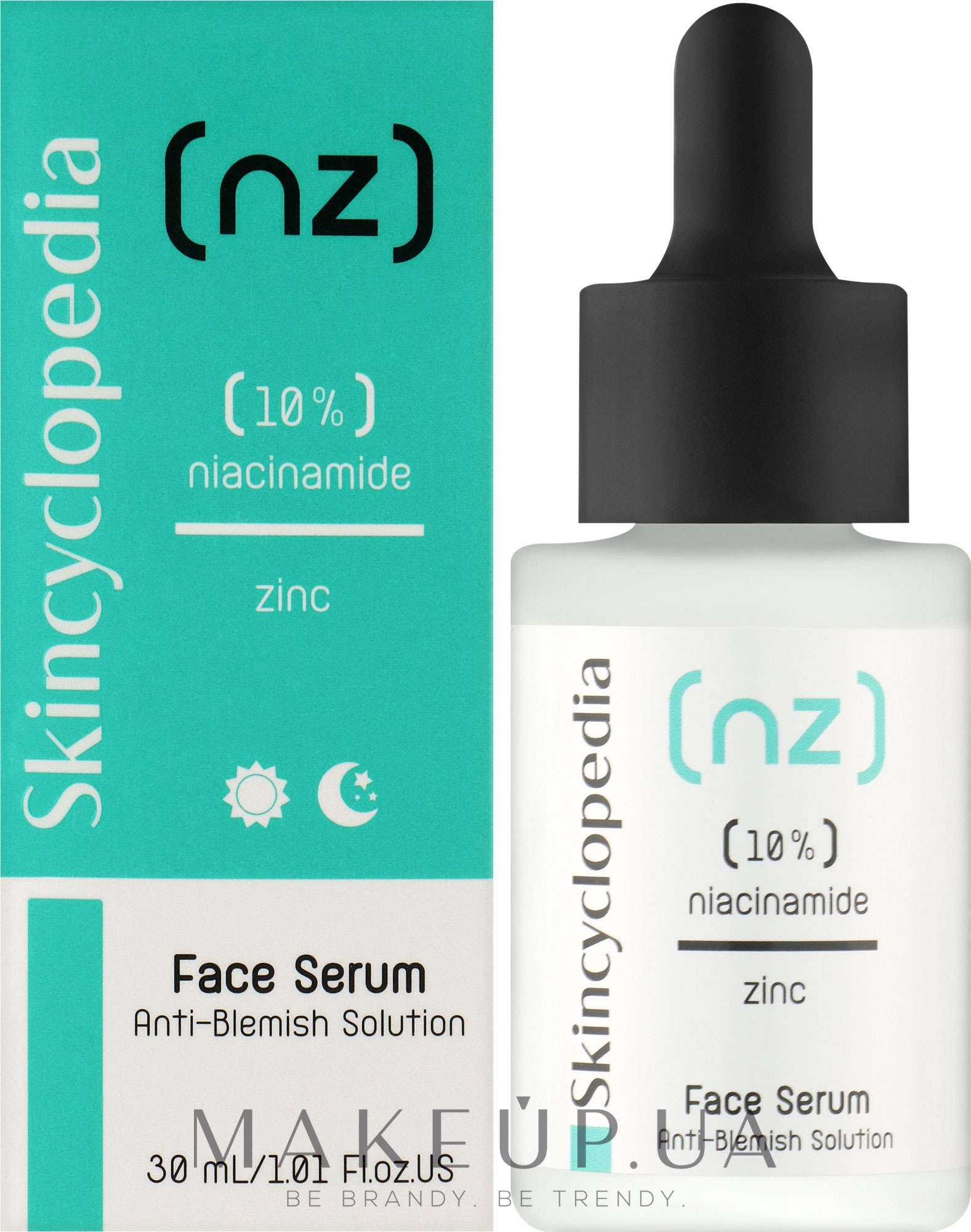 Сироватка проти пігментних плям для обличчя з ніацинамідом і цинком - Skincyclopedia Blemish-Soothing Face Serum With 10% Niacinamide And 1% Zinc — фото 30ml