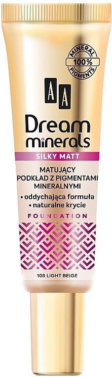 Матувальна тональна основа для обличчя - AA Dream Minerals Silky Matt Foundation